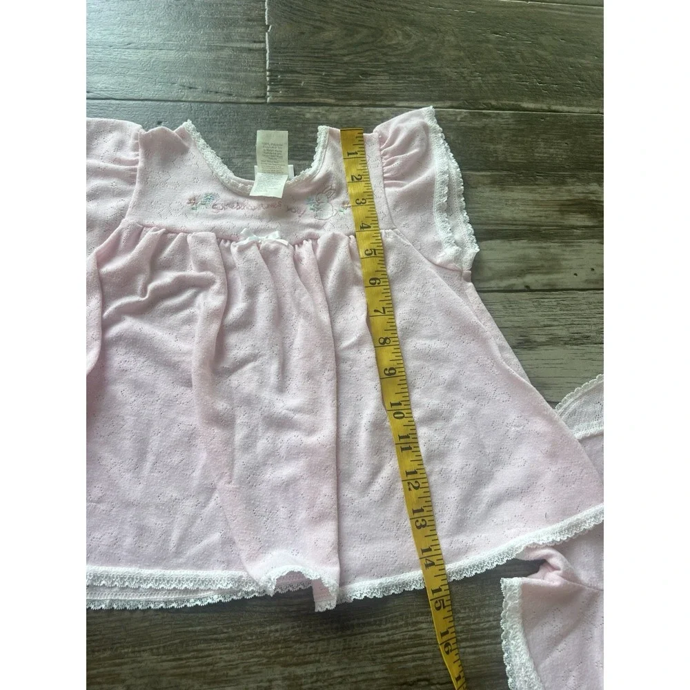 Vintage 2 Piece Carters 4t Girls Toddler Pajamas Bows Croquet Cottage Core‎ Lace